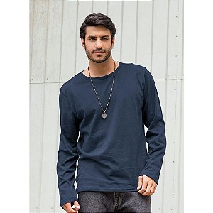 Camiseta Marinho com Estampa nas Costas