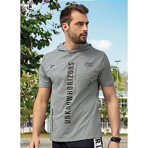 Camiseta com Capuz Unknow Mescla