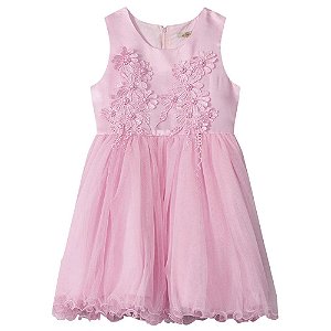 Vestido Rosa Godê com Cetim
