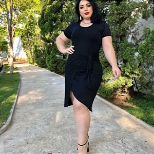 Vestido Com Saia Transpassada  Estilo Envelope Moda Evangélica