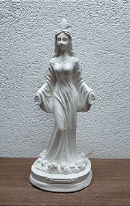 Imagem Orixá Iemanjá 23cm Base Redonda Gesso Cru