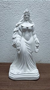 Imagem Orixá Iemanjá Base Quadrada 23cm Gesso Cru