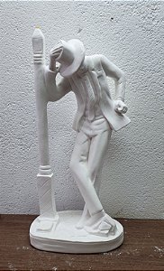 Imagem Zé Pilintra no Poste 30cm Gesso Cru