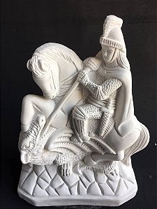 Imagem São Jorge 30cm Gesso Cru