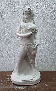 Imagem Orixá Iemanjá Africana 24cm Gesso Cru