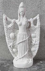 Imagem Orixá Iemanjá na Rede 23cm Gesso Cru