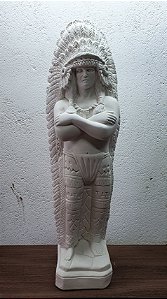 Imagem Índio Pena Branca 50cm Gesso Cru