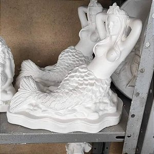 Imagem Iemanjá Sereia 35cm Gesso Cru