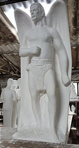 Imagem Exu Morcego 50cm Gesso Cru