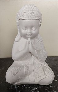 Imagem Buda Orando 23cm Gesso Cru