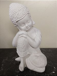 Imagem Buda Mão no Joelho 24cm Gesso Cru