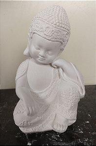 Imagem Buda Mão no Queixo 25cm Gesso Cru