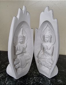 Mãos de Buda em Oração 17cm Gesso Cru