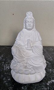 Imagem Kuan Yin 15cm Gesso Cru