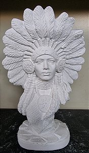 Busto Índia 28cm Gesso Cru