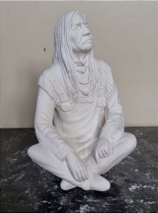 Imagem Índio Americano 17cm Gesso Cru