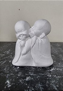 Monges Fofoqueiros 15cm Gesso Cru