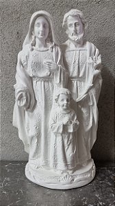 Imagem Sagrada Familia 28cm Gesso Cru