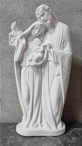 Imagem Sagrada Familia 30cm Modelo 01 Gesso Cru