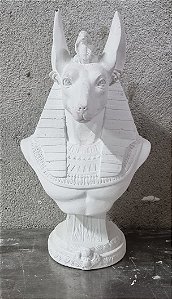Imagem Busto Anubis 23cm Gesso Cru
