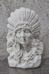 Busto Indio 17cm Gesso Cru
