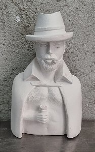 Busto Exu Tranca Rua 17cm Gesso Cru