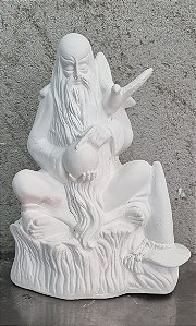 Imagem Mago Merlin 28cm Gesso Cru