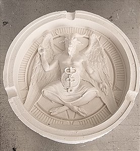 Cinzeiro Baphomet Gesso Cru