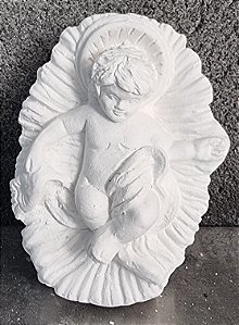 Imagem Menino Jesus Na Manjedoura 8x10cm Gesso Cru