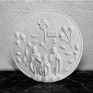 Mandala Cosme Damiao 35cm Gesso Cru