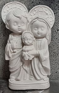 Imagem Sagrada Familia Baby 19cm Gesso Cru