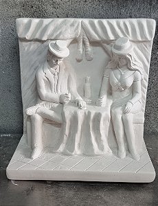 Cabaré dos Malandros 23x23cm Gesso Cru