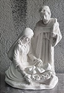 Imagem Sagrada Familia 21cm Gesso Cru