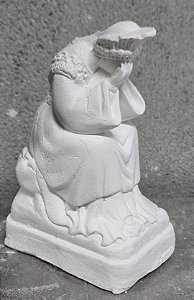 Imagem Nossa Senhora Salete Sentada 12cm Gesso Cru