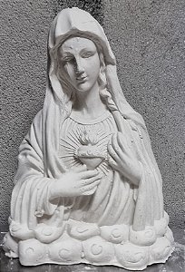 Busto Sagrado Coração de Maria 20cm Gesso Cru