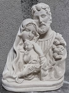 Busto Sagrada Familia 18cm Gesso Cru