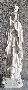 Imagem Nossa Senhora de Fatima 27cm Gesso Cru