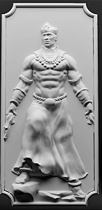 Placa de Parede Orixá Ogum 34cm Gesso Cru