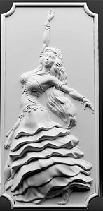 Placa de Parede  Cigana 34cm Gesso Cru