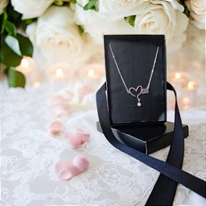 Colar Folheado a Prata 925 Mãe com zircônia