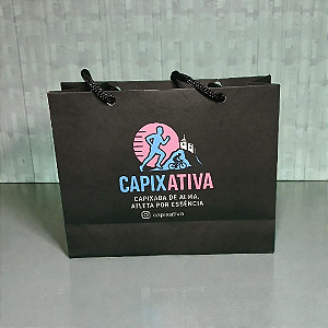 Sacola de Papel P Personalizada com Logo – Pacote com 10 Unidades