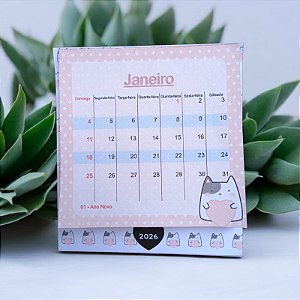 Calendário de Mesa 2026 Gatinhos Fofos | Papel 180g | Pronta Entrega