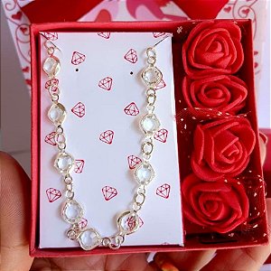 Pulseira Zircônia Pedras Redondas | Presente Dia dos Namorados