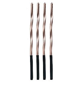 Vela Palito Metalizada Torcida Rose Gold - Silver