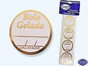 Etiqueta Decorativa Bolo Gelado c/ Validade e linha -ArtFlex
