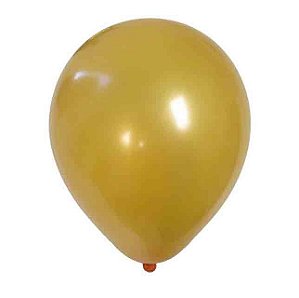 Balão Bexiga Cor Perolizado Ouro 8 Pol c 50 Uni. Happy Day