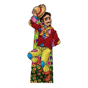 Totem Homem Caipira p/ Festa Junina Tamanho 1,55 metros