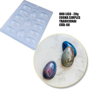 Forma Ovo de Páscoa Liso Simples 20g Cód 68 BWB