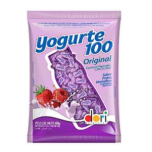 Bala Mastigável Yogurte100 Frutas Vermelhas 600g - Dori