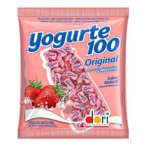 Bala Mastigável Yogurte100 Morango 400g - Dori